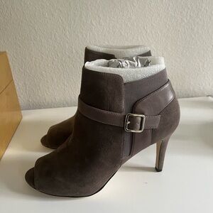 Marc Fisher 
Ankle Booties with Buckle Dark Grey